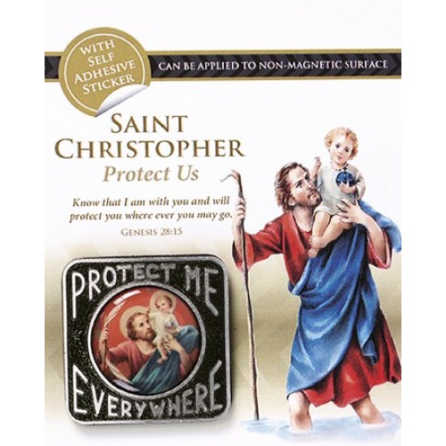 St Christopher Magnetic Car Plaque - Protect me Everywhere