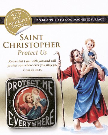 St Christopher Magnetic Car Plaque - Protect me Everywhere