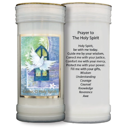 Confirmation / Holy Spirit Pillar Candle - 62hours burning