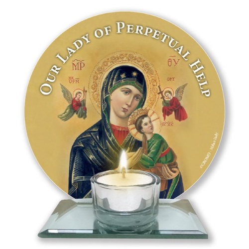 Glass Votive Light Holder/Perpetual Help