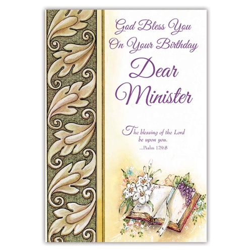God bless you on your Birthday Dear Minister - Greeting Card