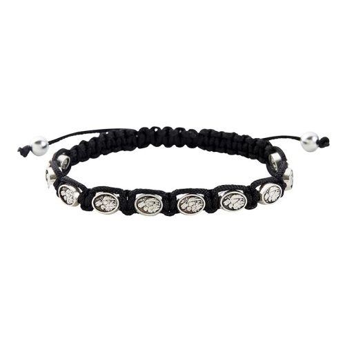St Joseph / Our Lady of Grace Adjustable Macrame Braided Bracelet