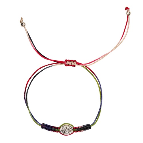 Divine Mercy Blue/Red/White Ombre Cord Bracelet - adjustable