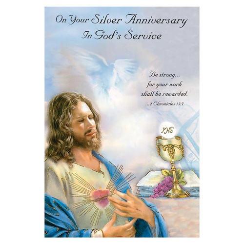 On Your Silver Anniversary in God's Service - Greeting Card