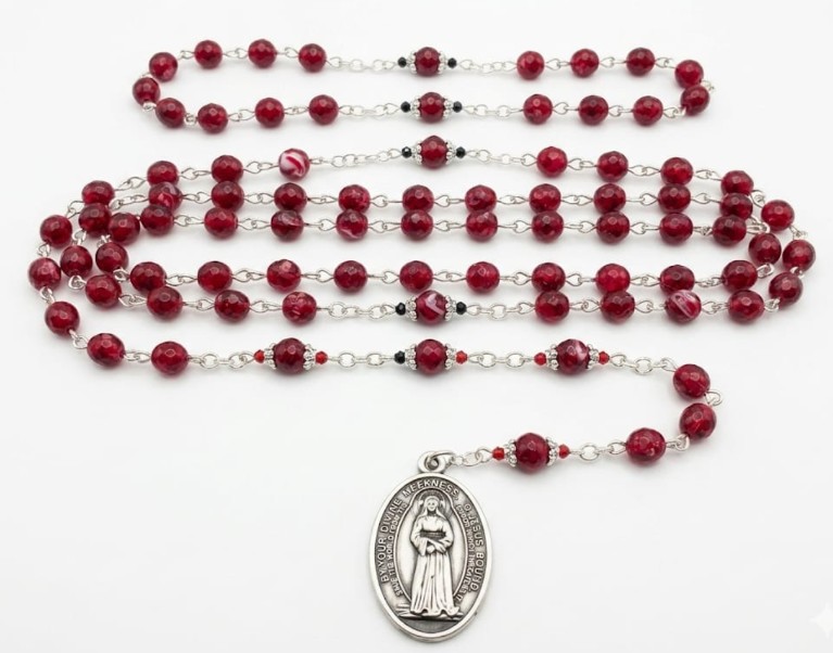 Our Lady of Tears Chaplet in Blood Red