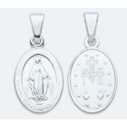 20mm Oval Sterling Silver Miraculous Medal
