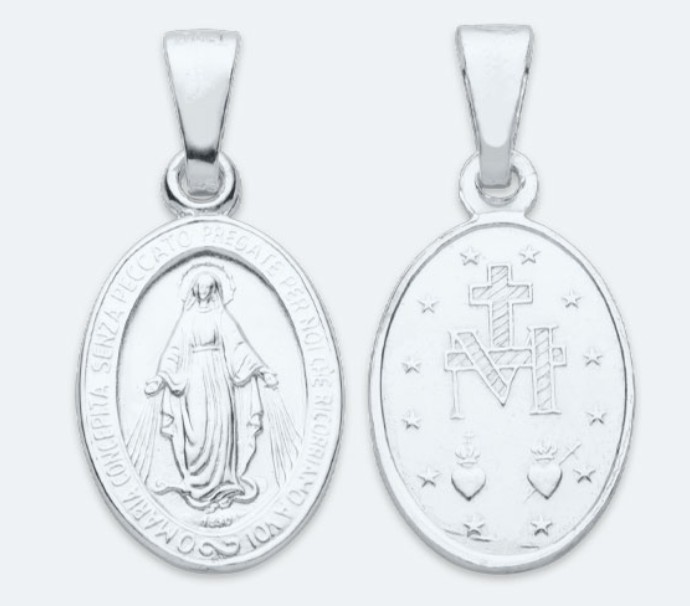 20mm Oval Sterling Silver Miraculous Medal