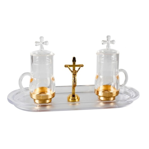 Cruets with Tray and Crucifix - Imported from UK