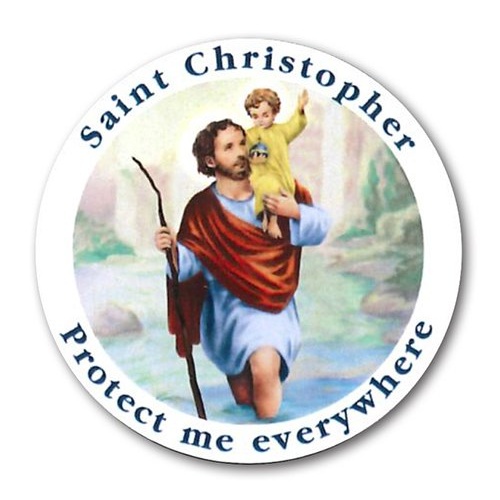 St Christopher License Disc / Sticker - Protect me Everywhere