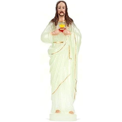 25cm Luminous Glow in the Dark Statue of the Sacred Heart of Jesus