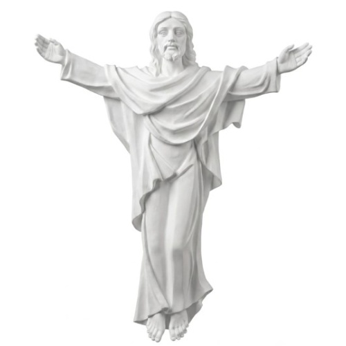 Risen Christ Figure 61cm Long in White - Wall/Cross Plaque