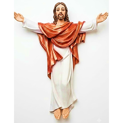 Risen Christ Figure 61cm Long in Colour - Wall/Cross Plaque
