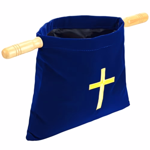 Royal Blue collection Bag - Velvet material & Golden Cross Embroidery