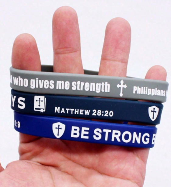 Silicone Bracelet with Bible verse & thank you for Sharing card - Bonbonnière - Image 10