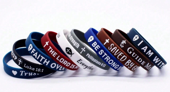 Silicone Bracelet with Bible verse & thank you for Sharing card - Bonbonnière - Image 9