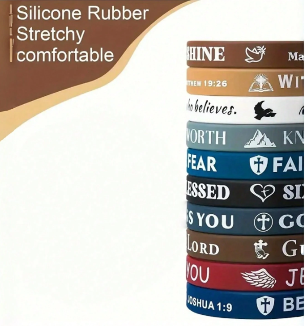 Silicone Bracelet with Bible verse & thank you for Sharing card - Bonbonnière - Image 8