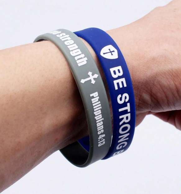 Silicone Bracelet with Bible verse & thank you for Sharing card - Bonbonnière
