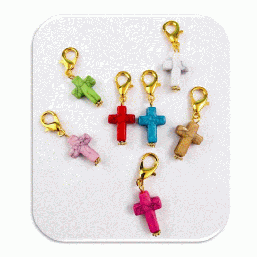 Cross with Clasp - Bag, Rosary, Decorative charm - Bonbonnière