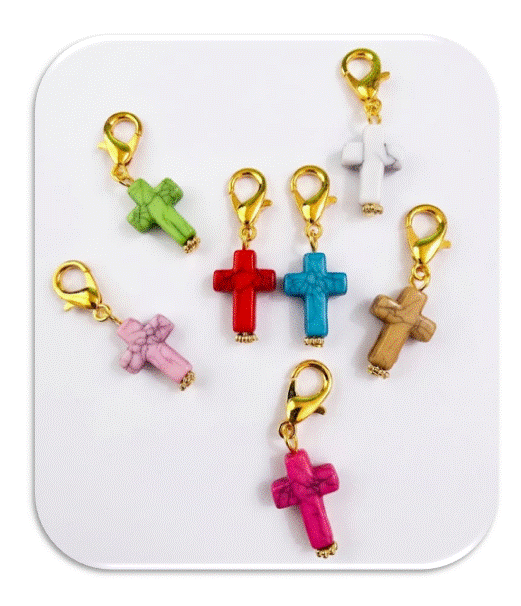 Cross with Clasp - Bag, Rosary, Decorative charm - Bonbonnière
