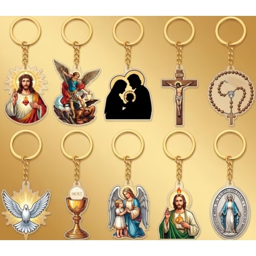 Assorted Keyrings with Bible Emergency Numbers - Card and Key Ring - Bonbonnière