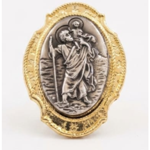 St Christopher Two Tone Metal Magnet