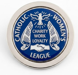 Catholic Women's League Pin - Silver - 35mm diameter