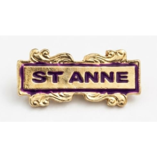 St Anne Pin - 35 x 15mm in Gold - Purple Inlay
