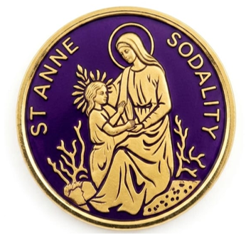 St Anne Sodality Pin - Gold - 35mm diameter
