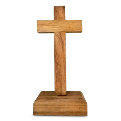 20cm Solid Kiaat Standing Cross