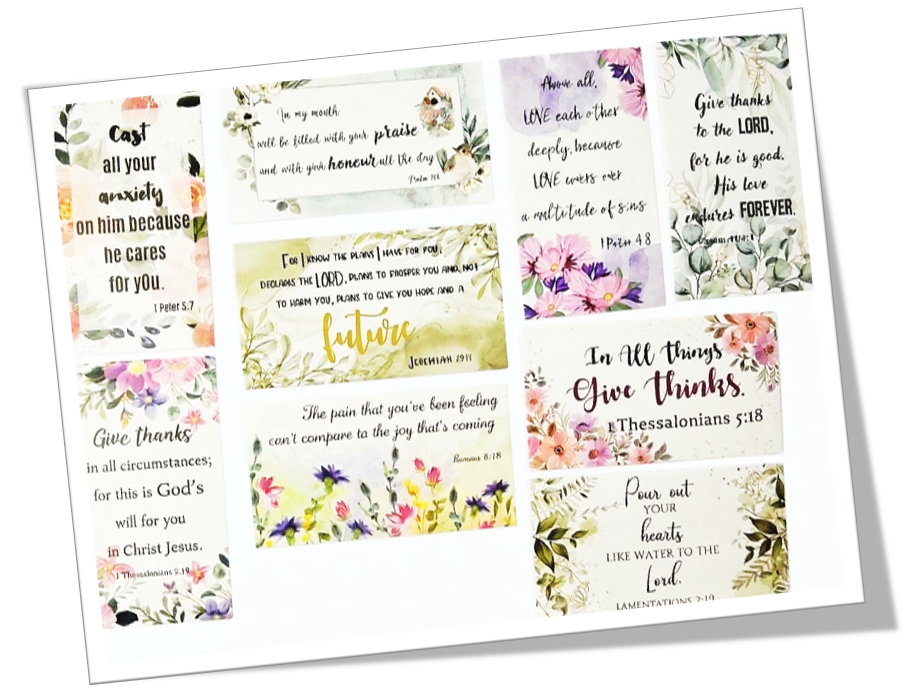 Colourful Cross with Bible Verse card - Assorted designs - Gift / Bonbonnière - Image 5